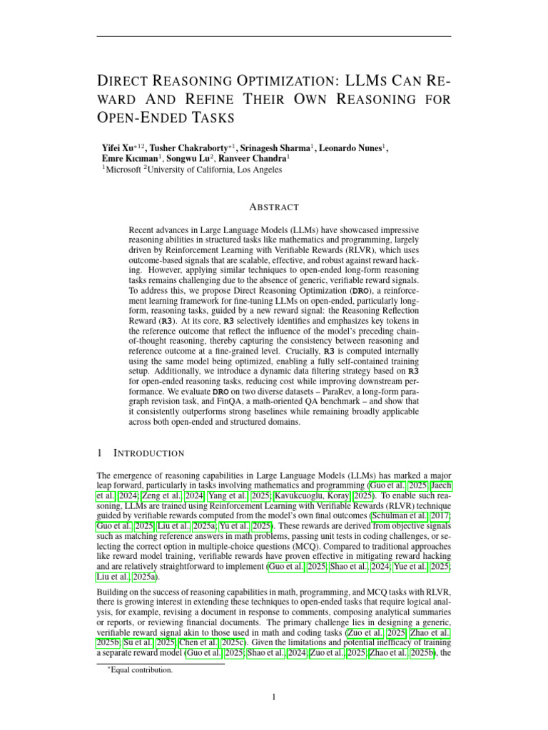 Direct Reasoning Optimization in LLMs | PDF | Cognitive Science | Learning