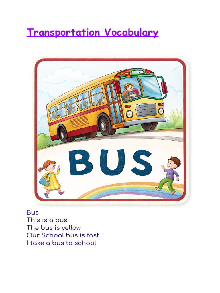 Essential Transportation Vocabulary Guide | PDF