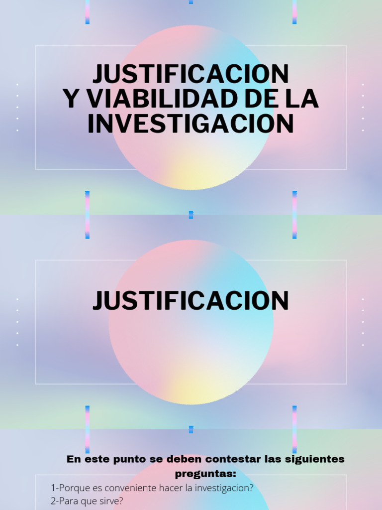 Justificación y Viabilidad de la Investigación | PDF