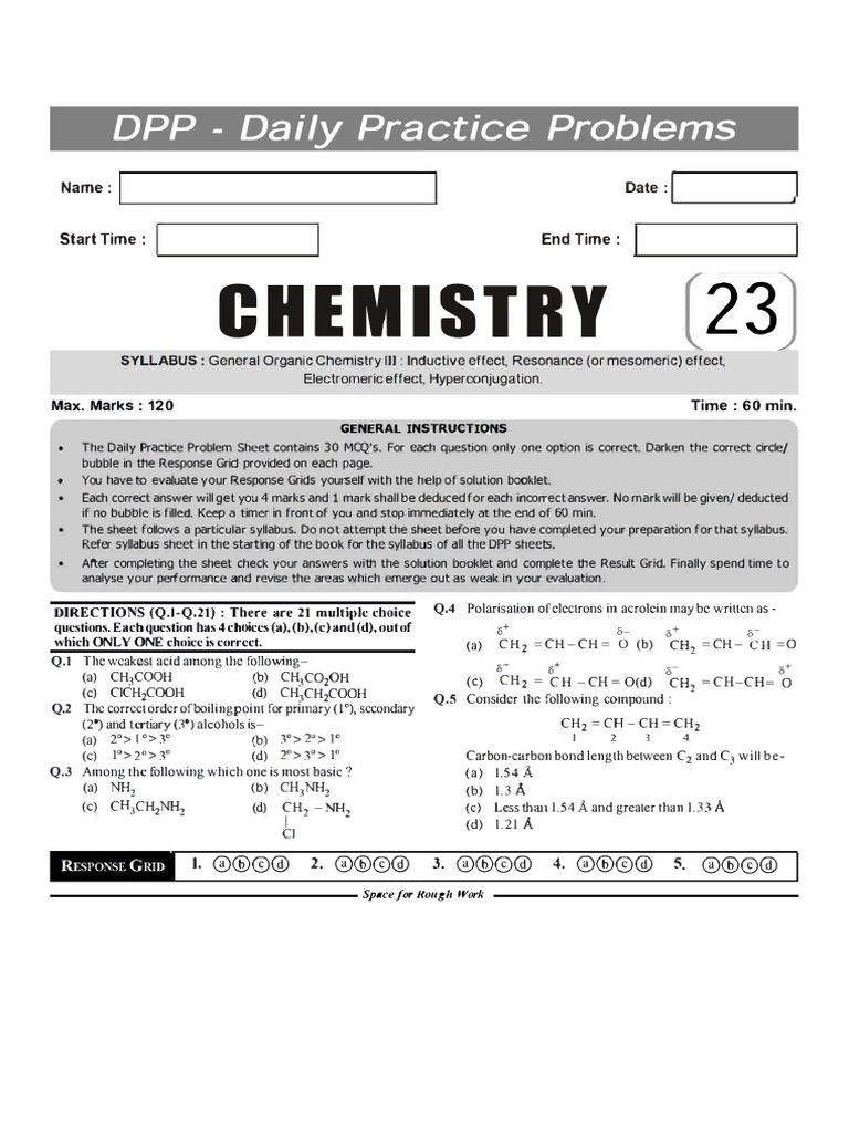 Daily Chemistry Practice Problems | PDF | Acid | Carboxylic Acid