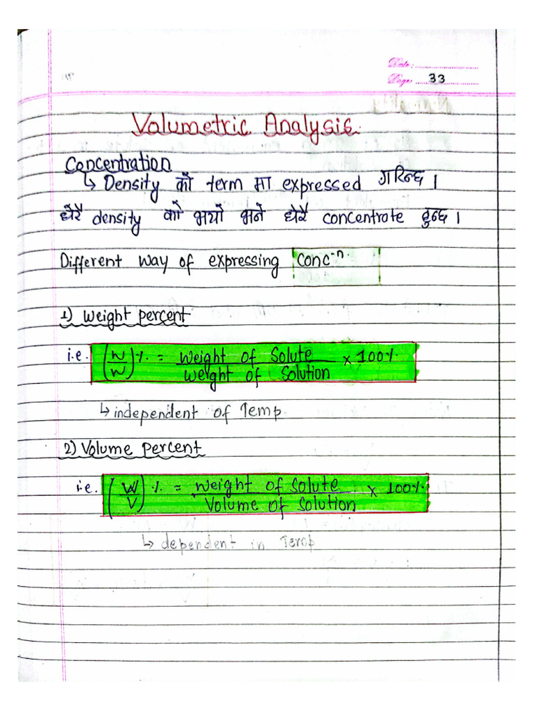 Complete Volumetric Analysis Handwritten Notes | PDF