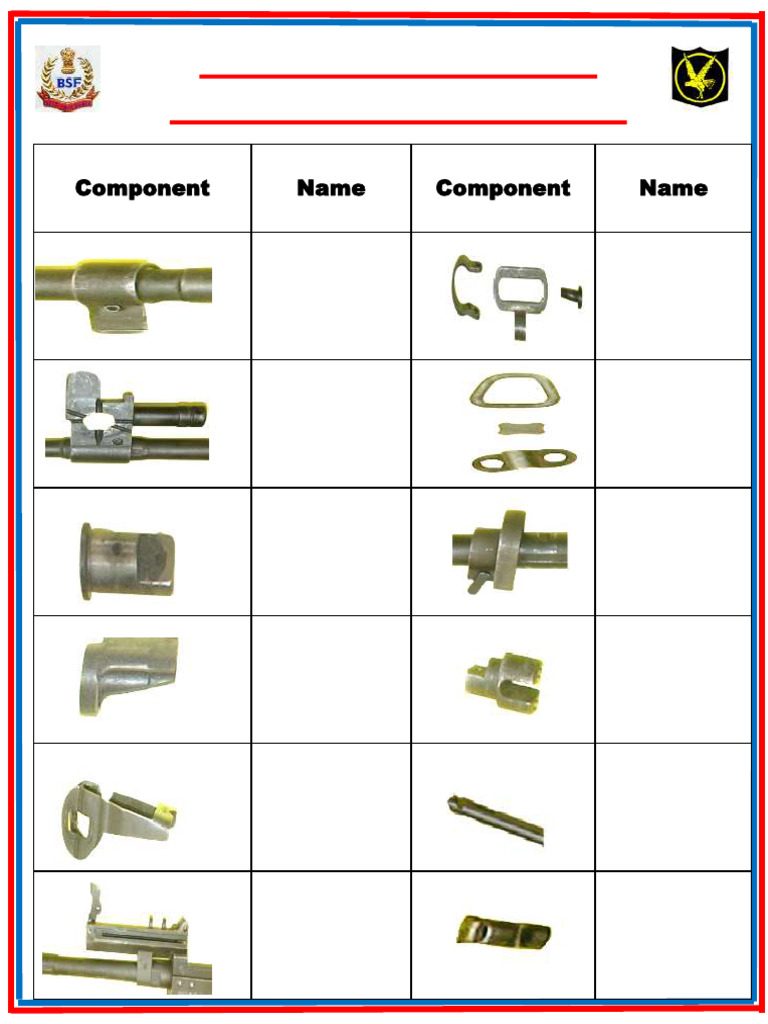 INSAS Rifle Parts and Components Chart | PDF | Trigger (Firearms ...