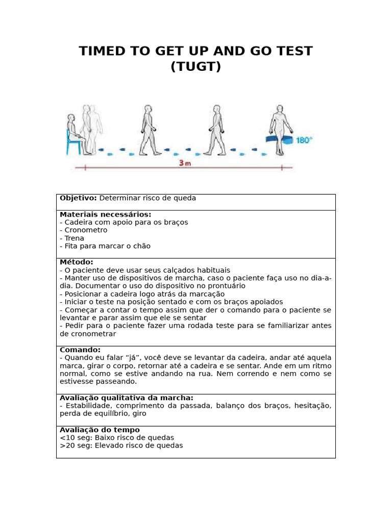 Teste Timed Get Up and Go (TUGT) | PDF