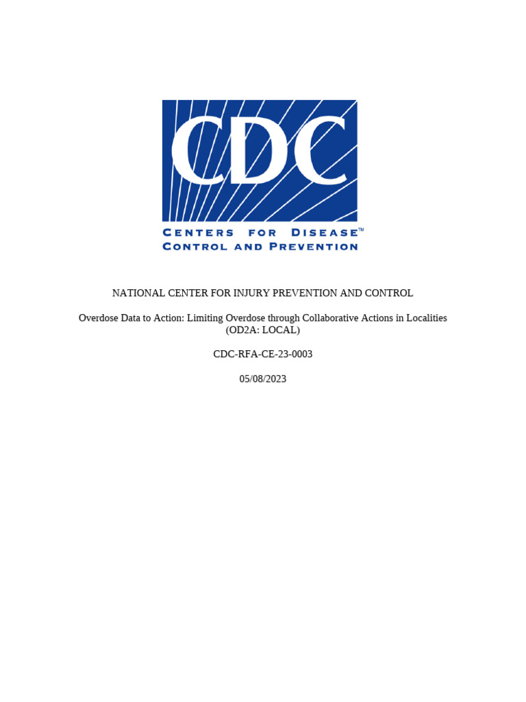CDC Overdose Data Funding Opportunity | PDF | Opioid Use Disorder ...
