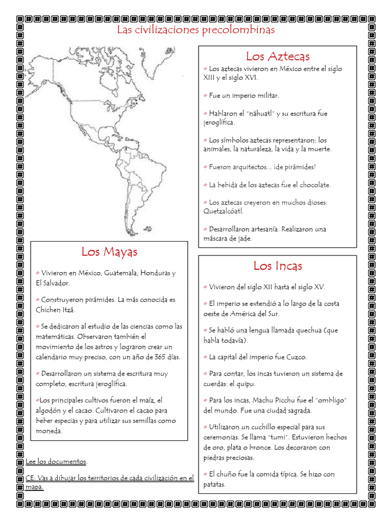 Las Civilizaciones Precolombinas | PDF | Imperio Inca | Civilización maya
