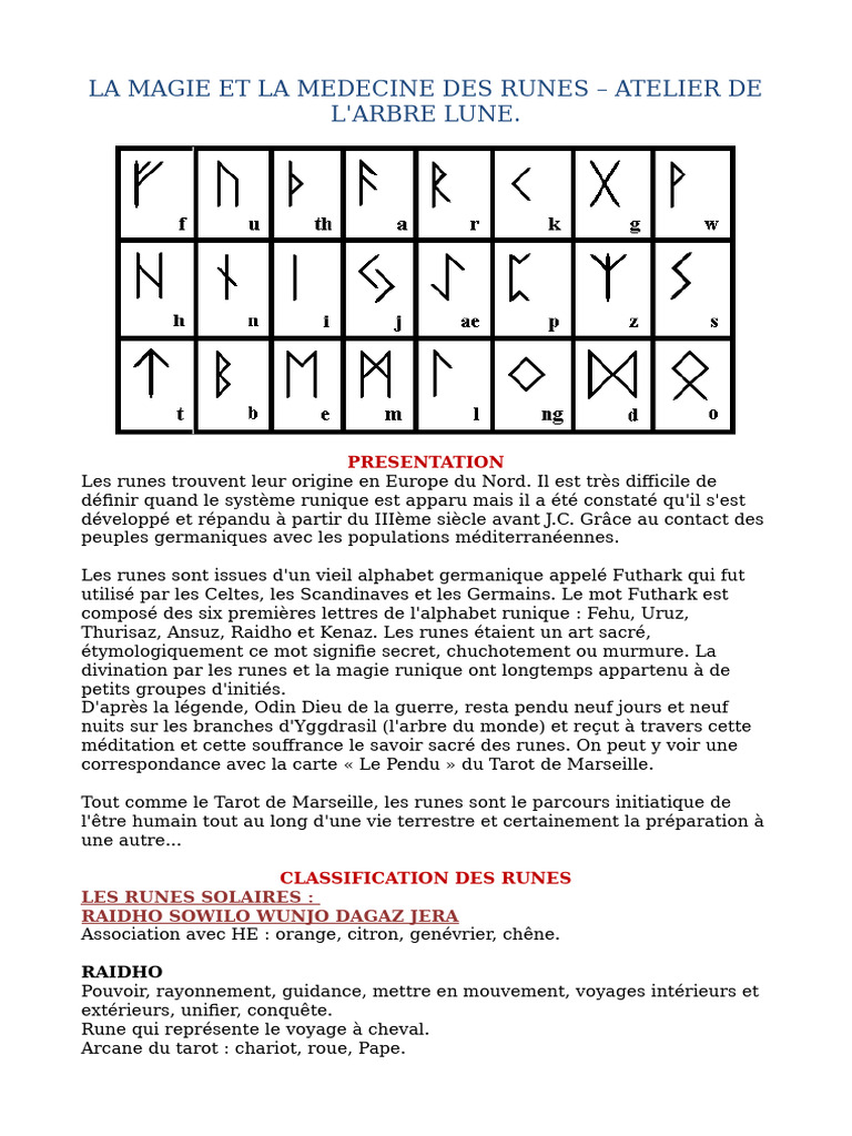 Runes et Guérison : Magie et Santé | PDF | Rune