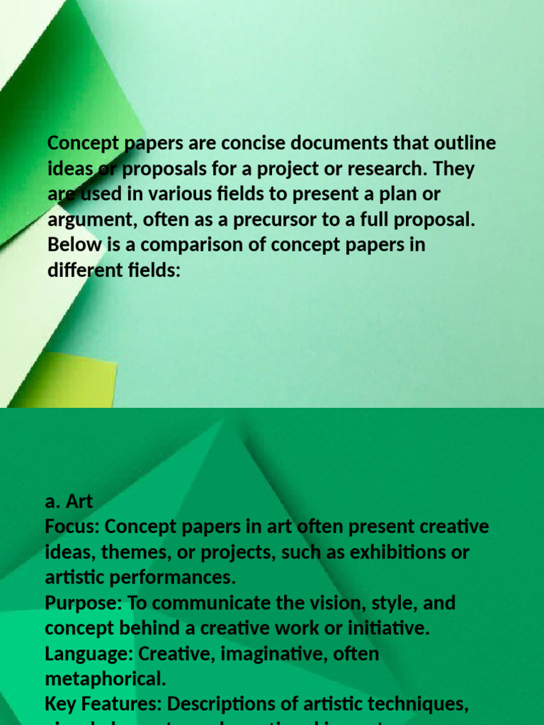 Concept Papers Across Various Fields | PDF | Methodology | Concept