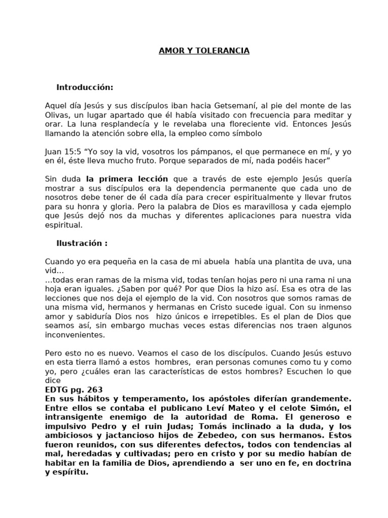 Amor y Tolerancia en la Fe Cristiana | PDF | Juan el apóstol | San Pedro