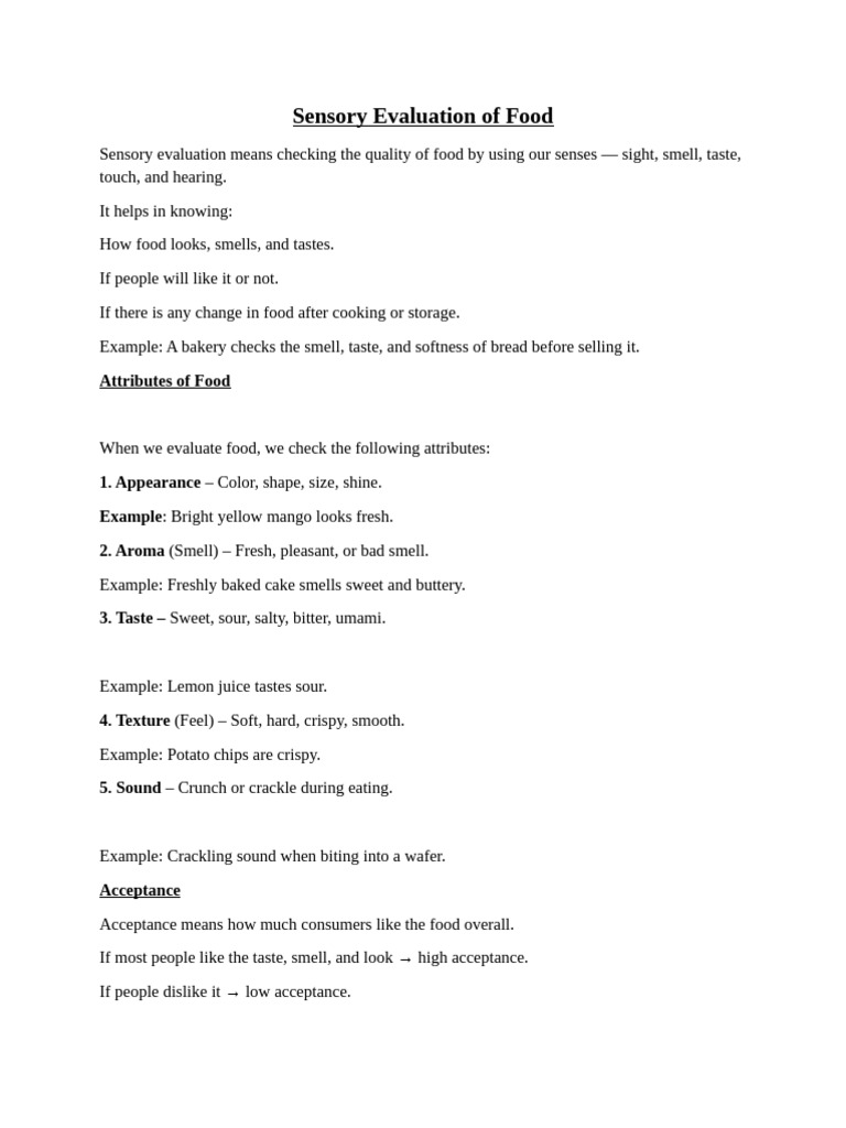 Sensory Evaluation Techniques for Food | PDF