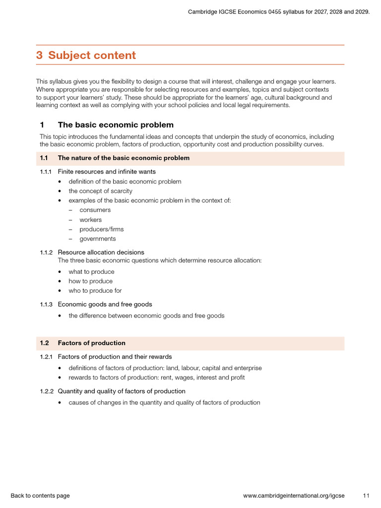 IGCSE Economics 0455 Syllabus 2027 | PDF | Economic Equilibrium ...