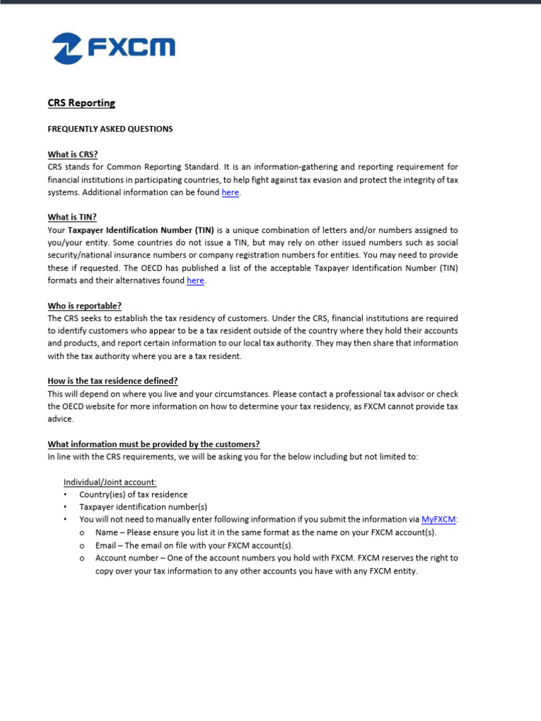 CRS Reporting FAQs for Financial Institutions | PDF | Taxes ...