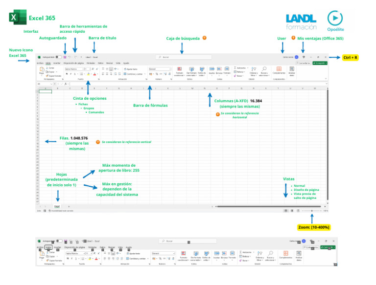Interfaz de Excel 365: Elementos Clave | PDF | Software | Informática
