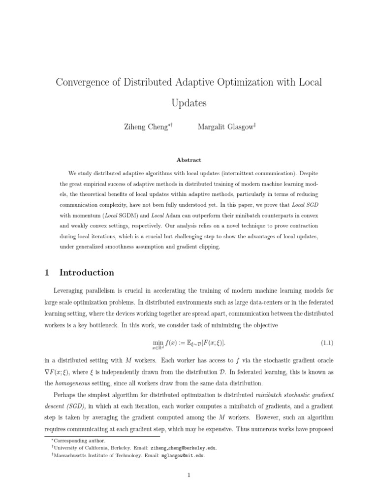 Convergence of Distributed Adaptive Optimization With Local Updates ...