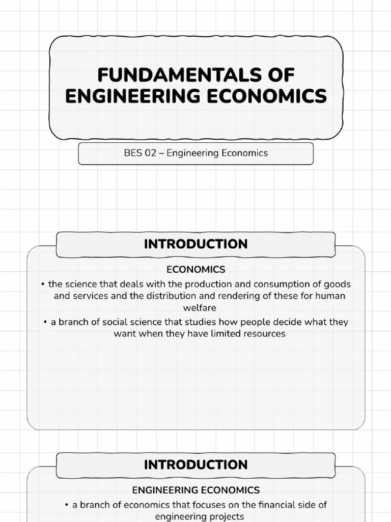 BES 02 L01 Fundamentals of Engineering Economics | PDF