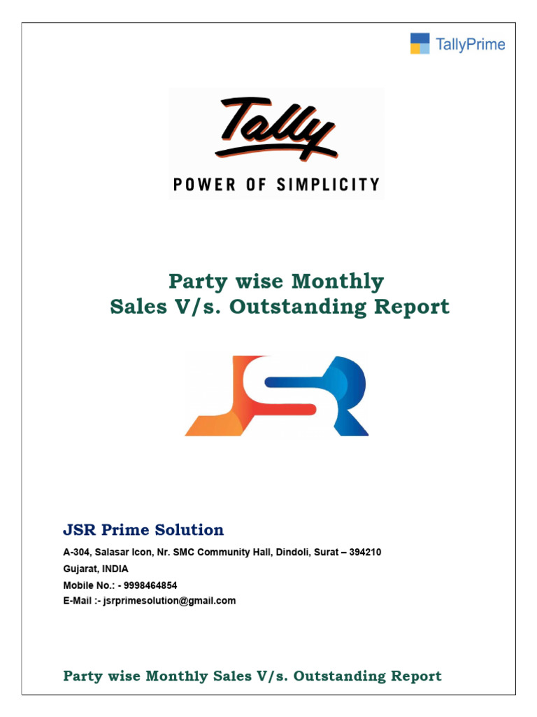 Party Wise Sales & Outstanding Report | PDF | Microsoft Windows ...