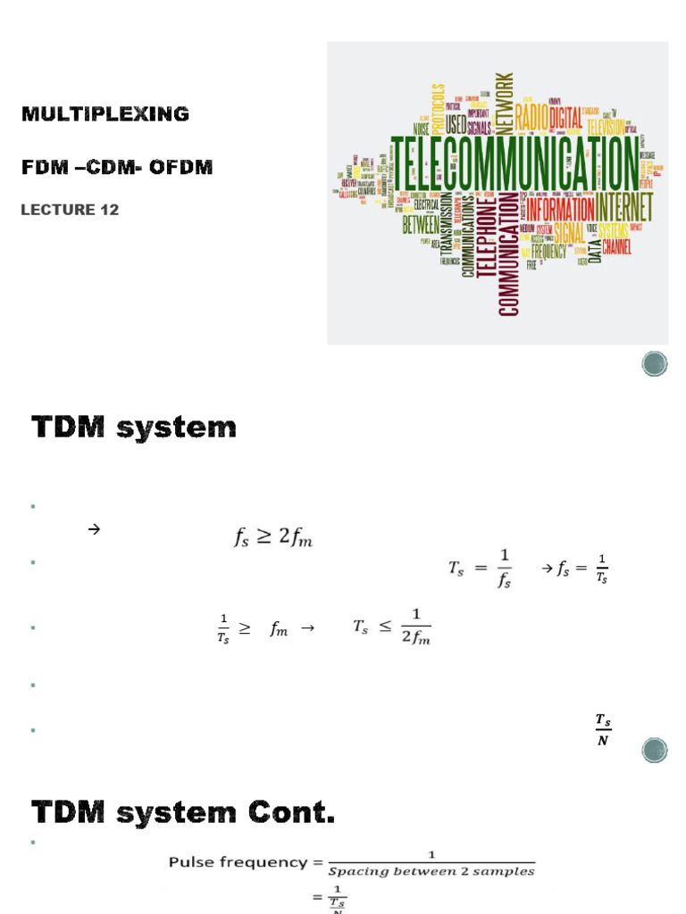 Multiplixing FDM - CDM - OfDM - Lec12 | PDF | Orthogonal Frequency ...