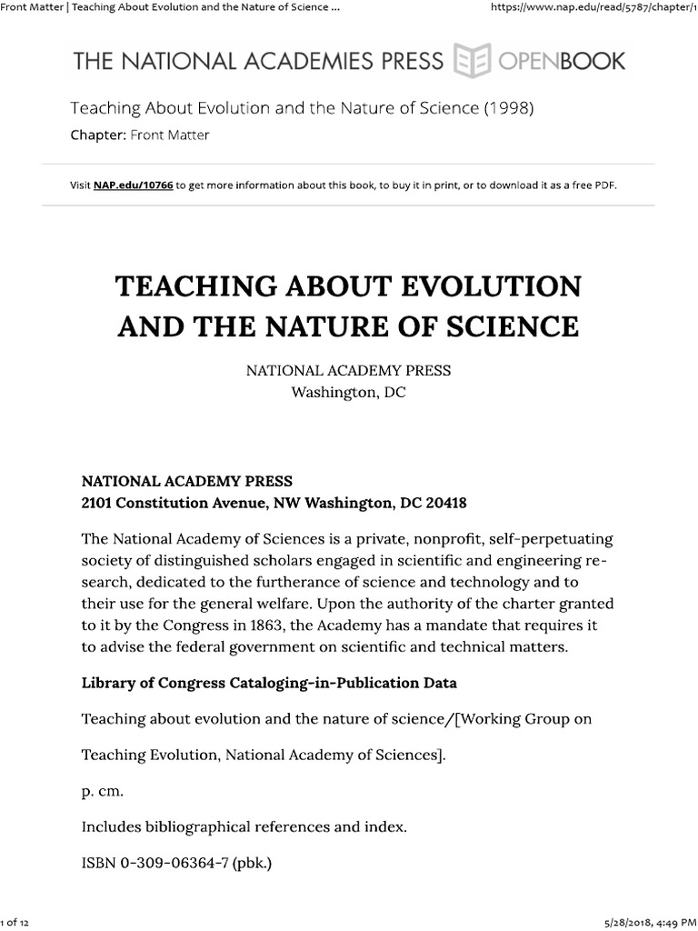 Teaching Evolution and The History of Science | PDF