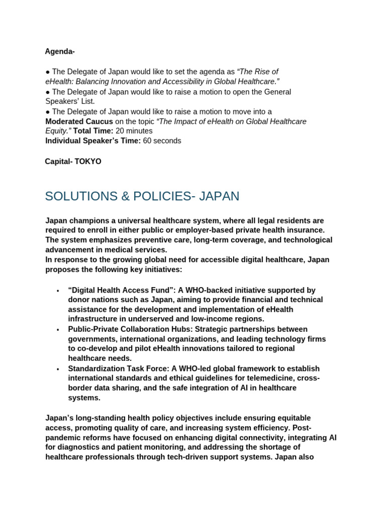 Japan's eHealth Innovations and Policies | PDF | Electronic Health ...