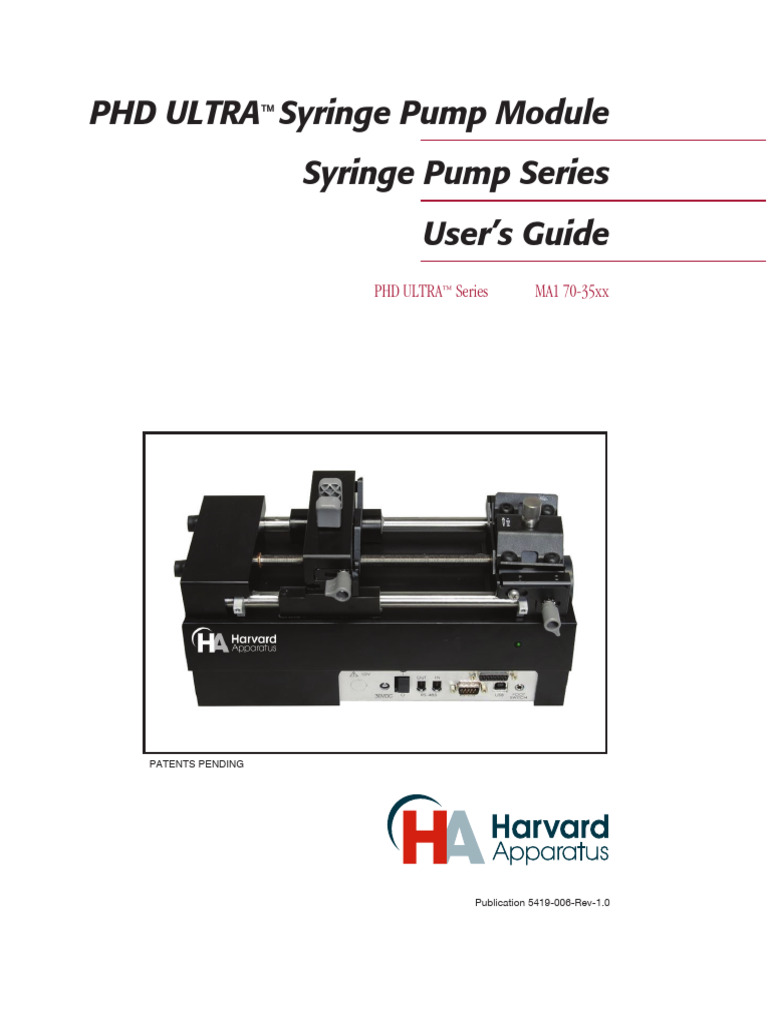 PHD ULTRA Syringe Pump Model Manual-70-35xx - 5419-006REV1.0 | PDF ...