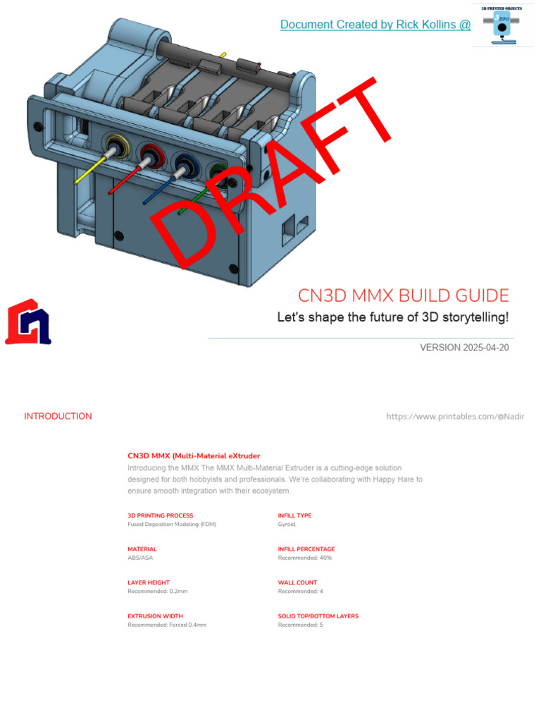 CN3D MMX Multi-Material Extruder Guide | PDF | 3 D Printing | Gear