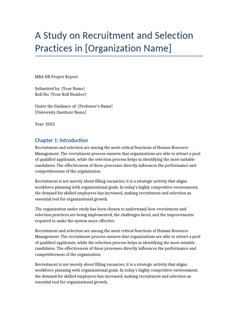 Recruitment Practices Analysis Report | PDF | Recruitment | Human ...