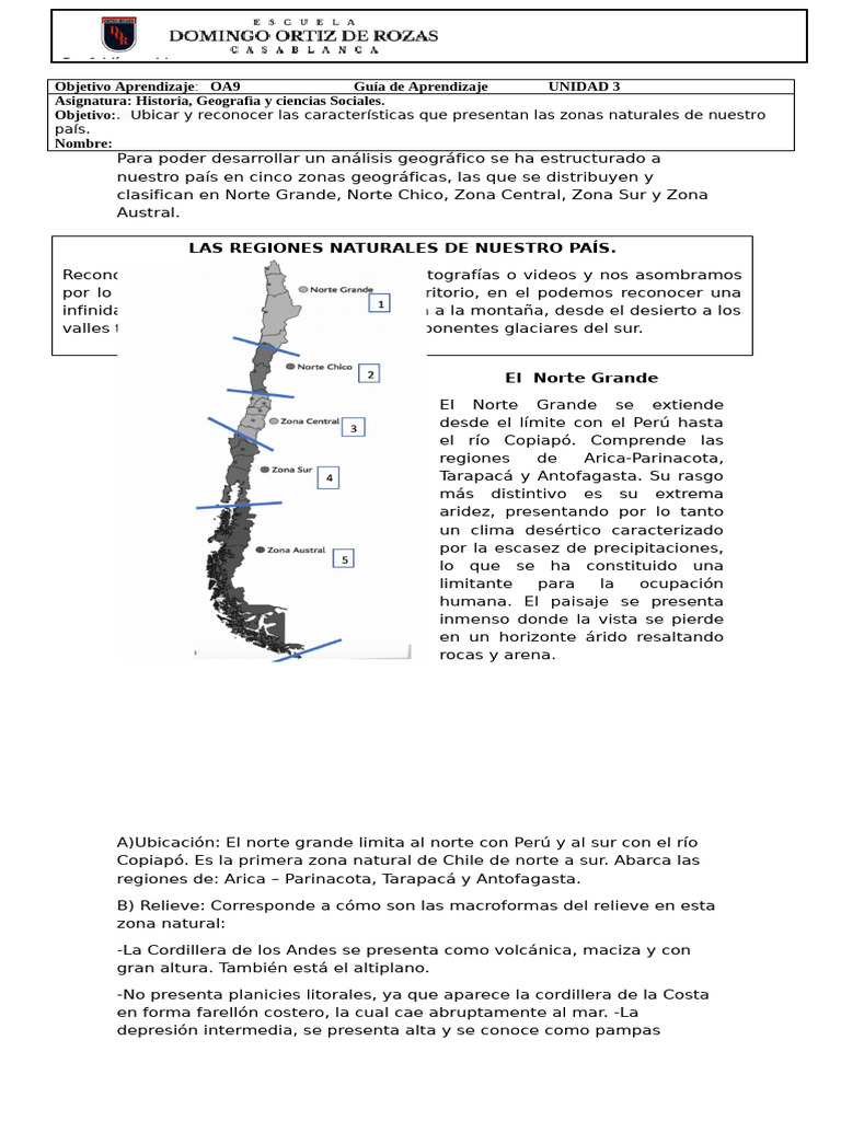 Zonas Naturales de Chile: Norte Grande | PDF | Desierto | Ciencias de ...