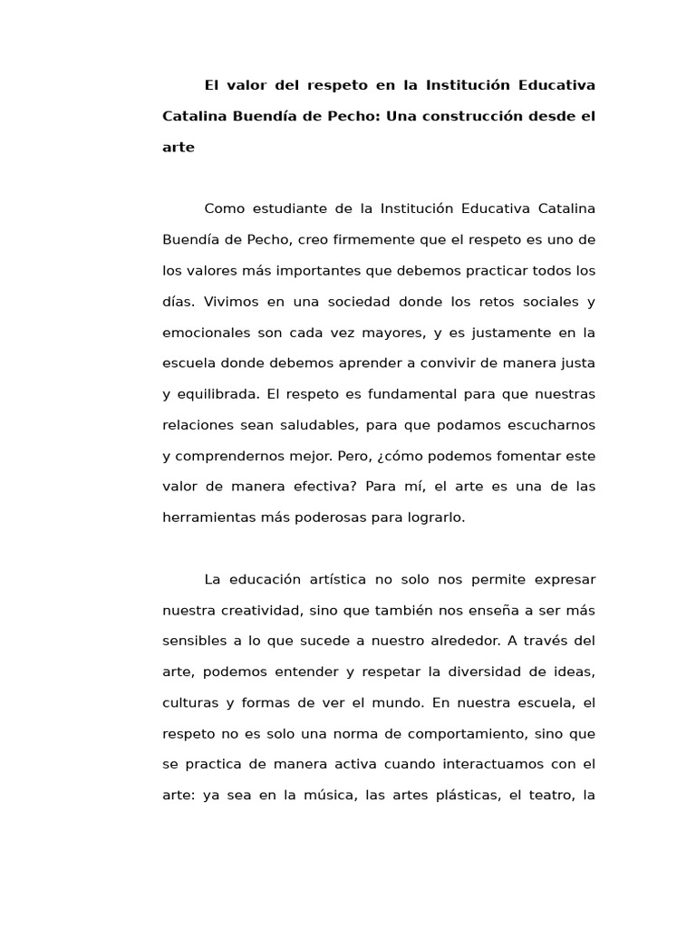 Fomentando el Respeto a través del Arte | PDF | Escuelas | Aprendizaje