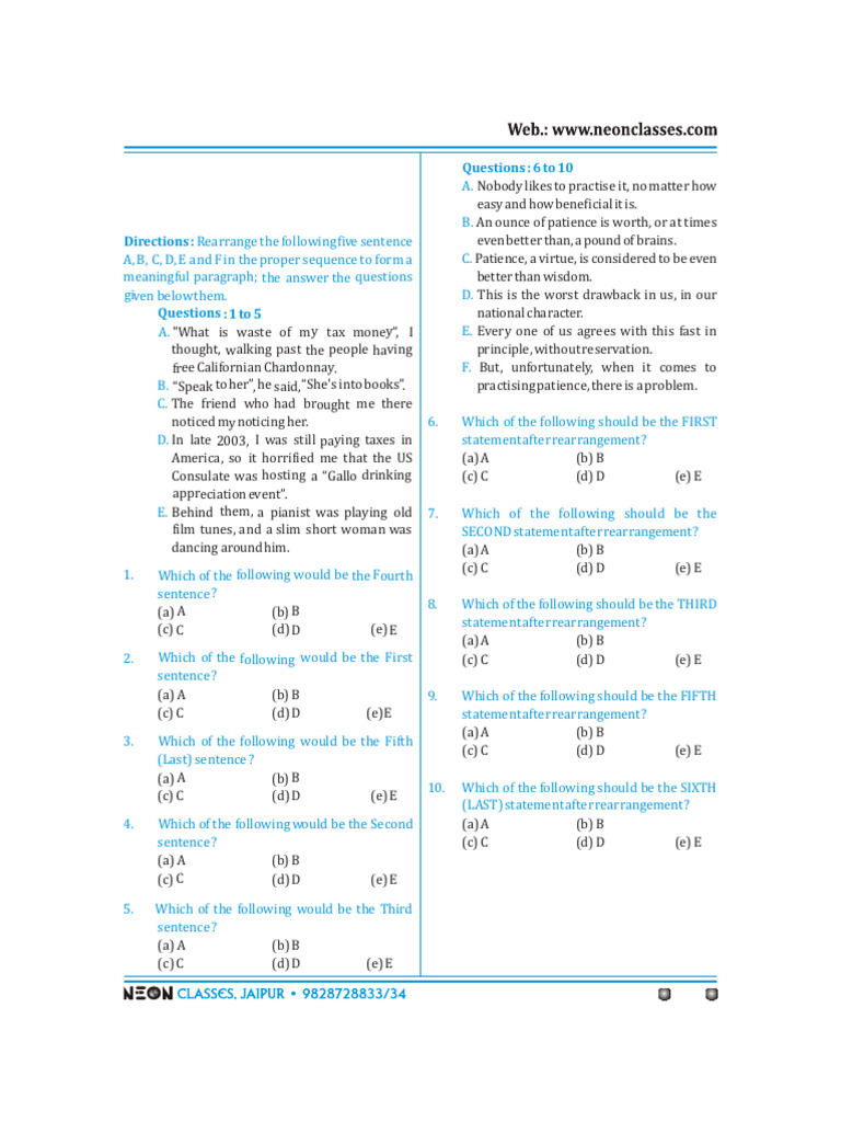 Rearranging Jumbled Sentences Practice | PDF | Climate Change ...