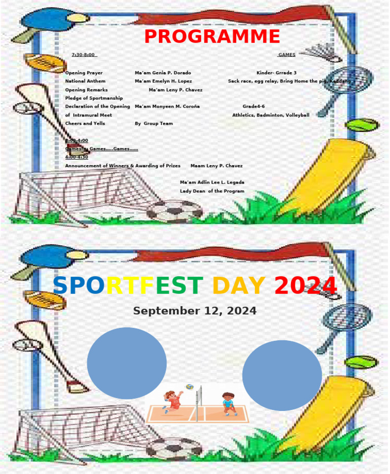 Sportsfest Program Flow 2024 | PDF