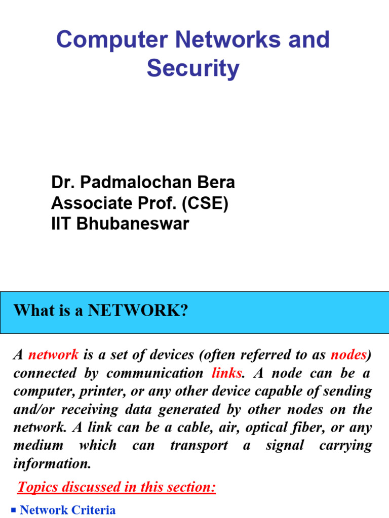 Computer Network Security L1 IITP | PDF | Computer Network | Network ...