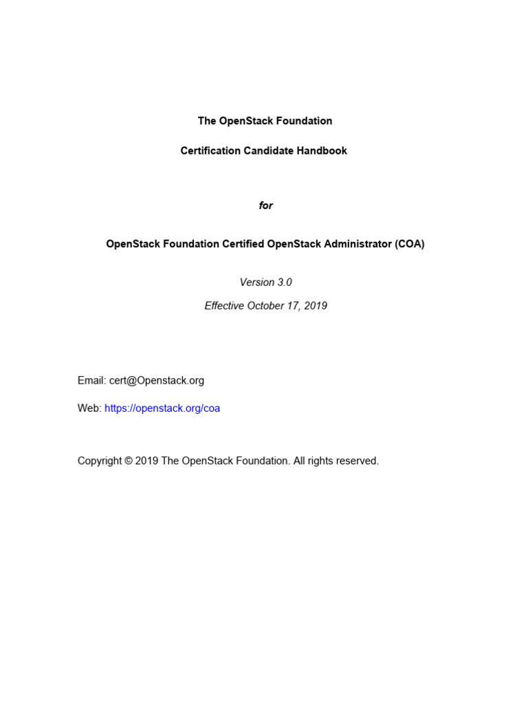 OpenStack Certified Administrator Handbook | PDF | Identity Document ...