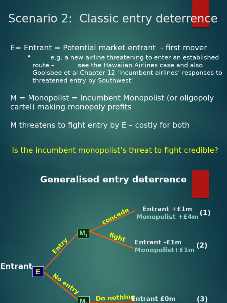 Lecture 8 Part 1 Entry Game - Classic and With Uncertainty About ...