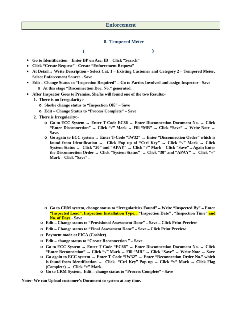 Tempered Meter Enforcement Process Guide | PDF