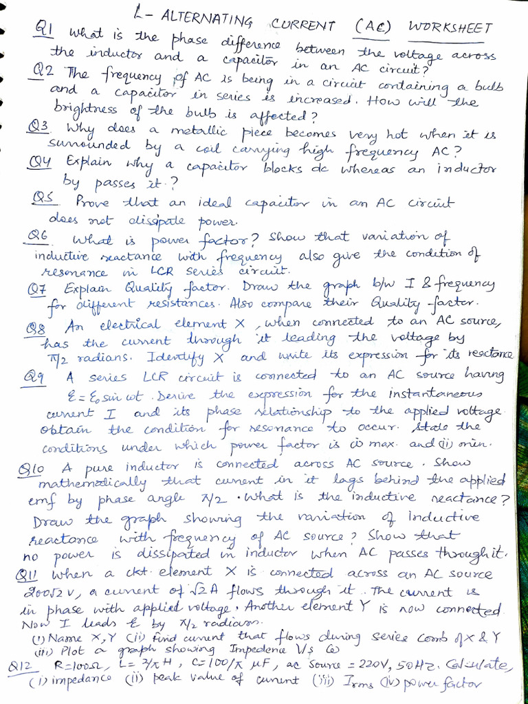 AC Circuit Analysis and Power Factor | PDF