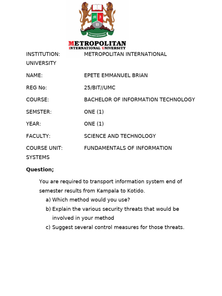 Information Systems Coursework 1 | PDF | Information Security | Security
