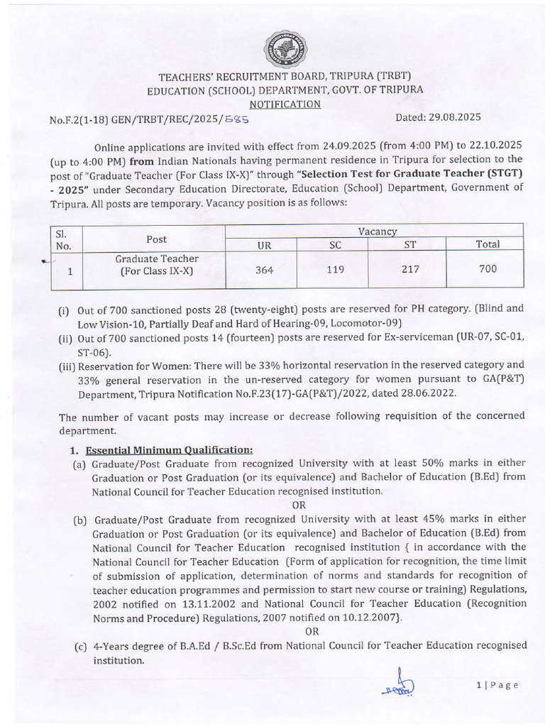STGT 2025 Application Details and Dates | PDF