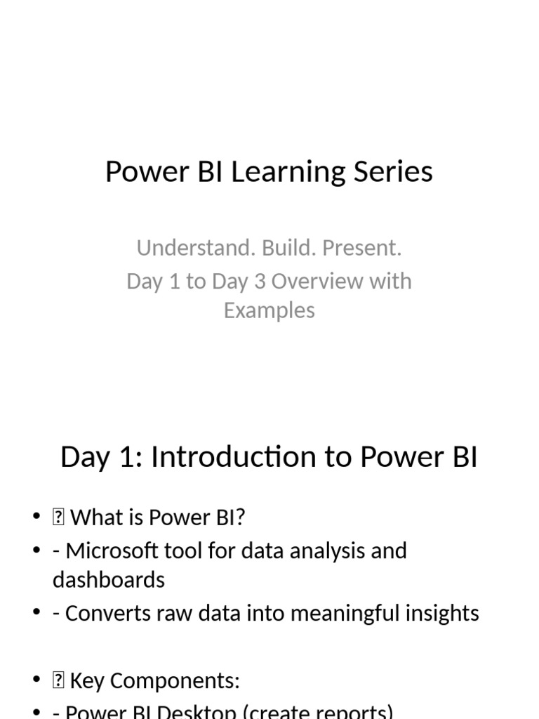 PowerBI Learning Day1 To Day3 | PDF