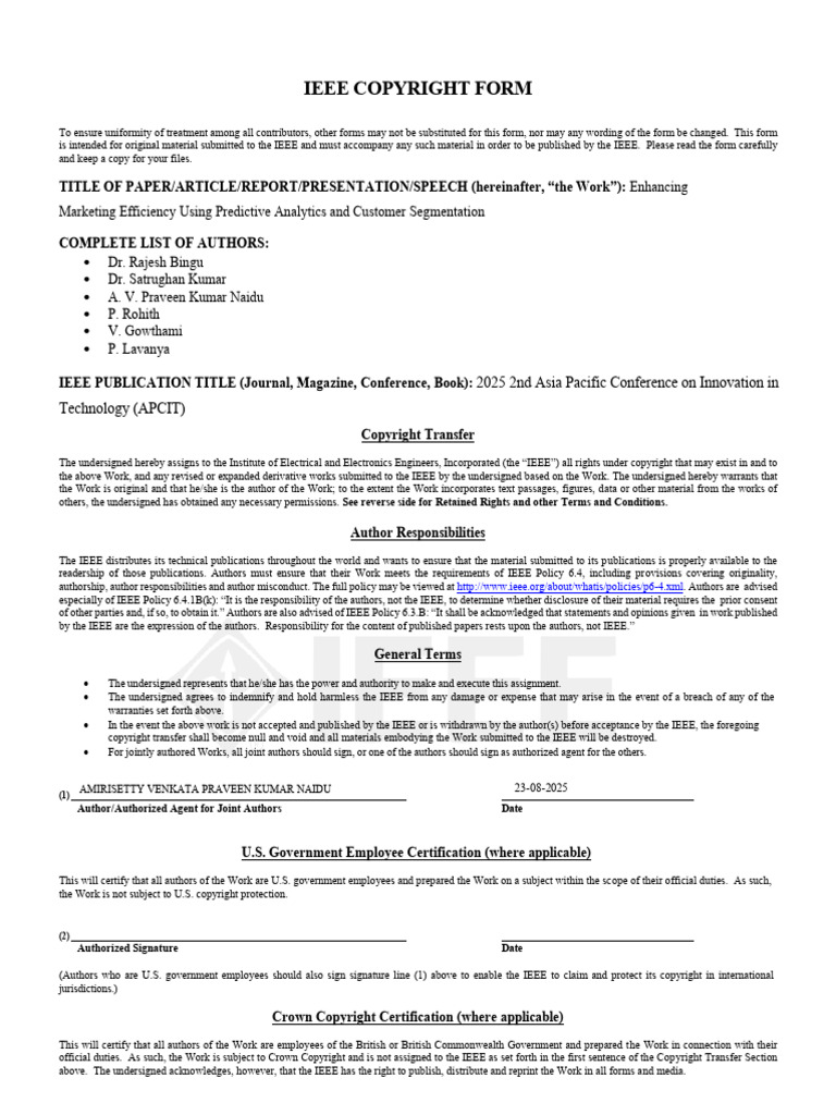66cbe8c997404 - IEEE Copyright Form | PDF | Copyright | Microform