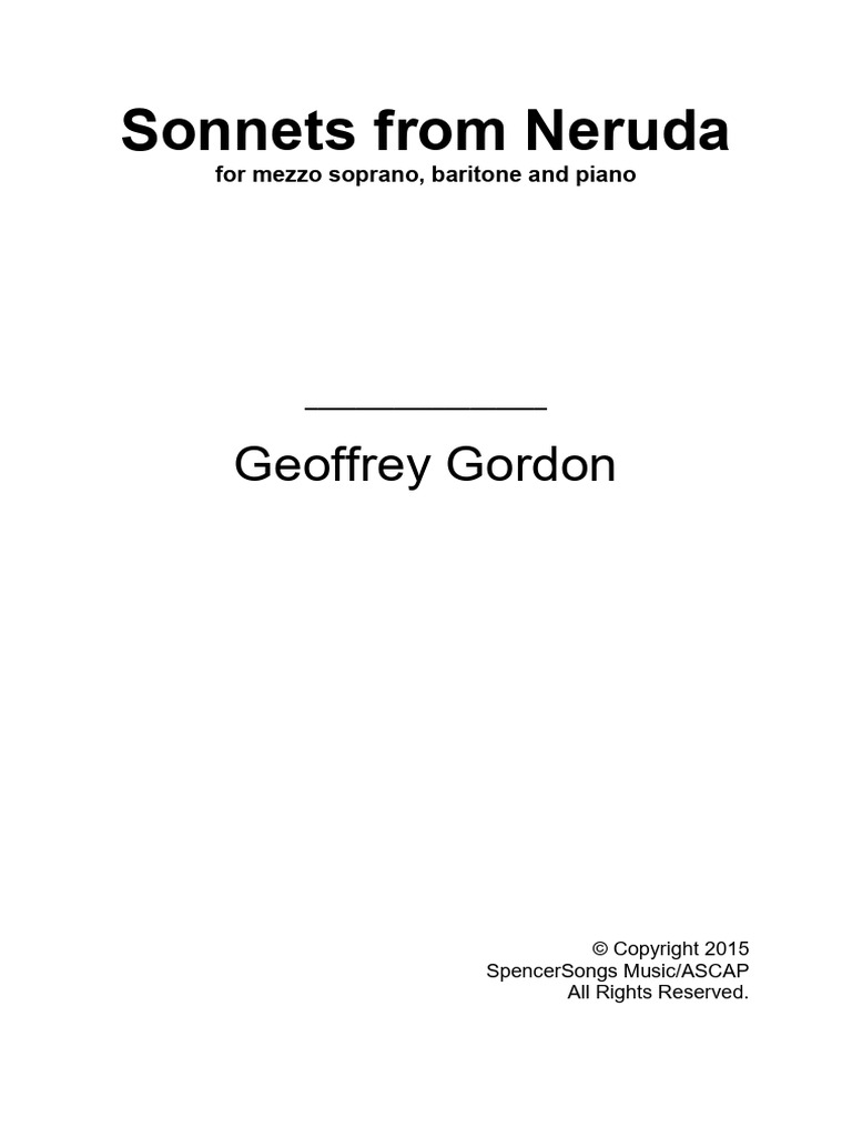 GORDON - Sonnets From Neruda | PDF