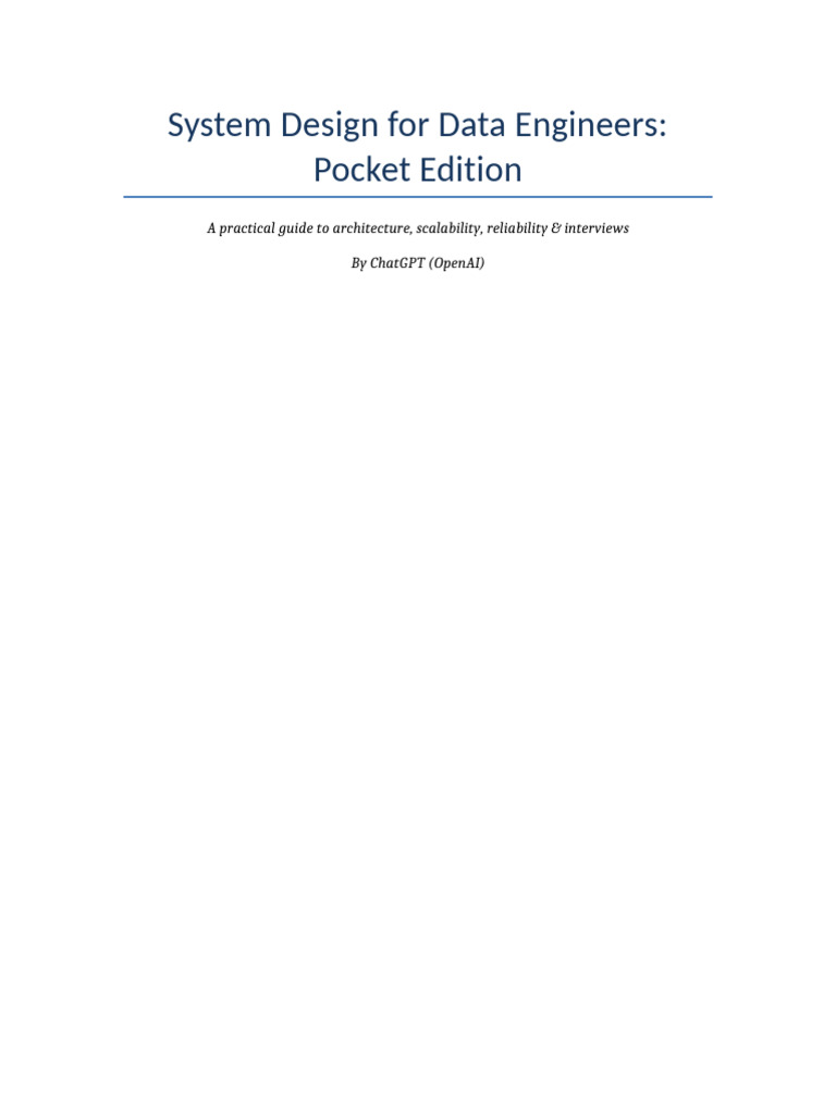System Design Guide for Data Engineers | PDF | Apache Hadoop | Map Reduce