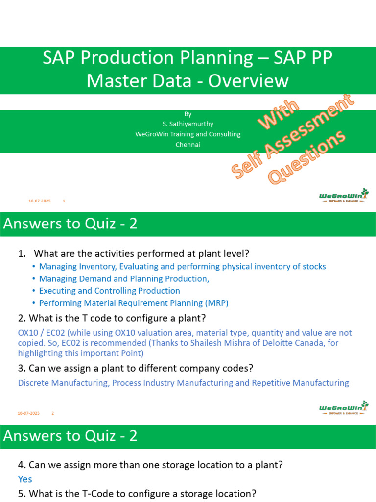 Sap Pp Master Data In S 4hana Production Planning Explained 01 04 Pdf
