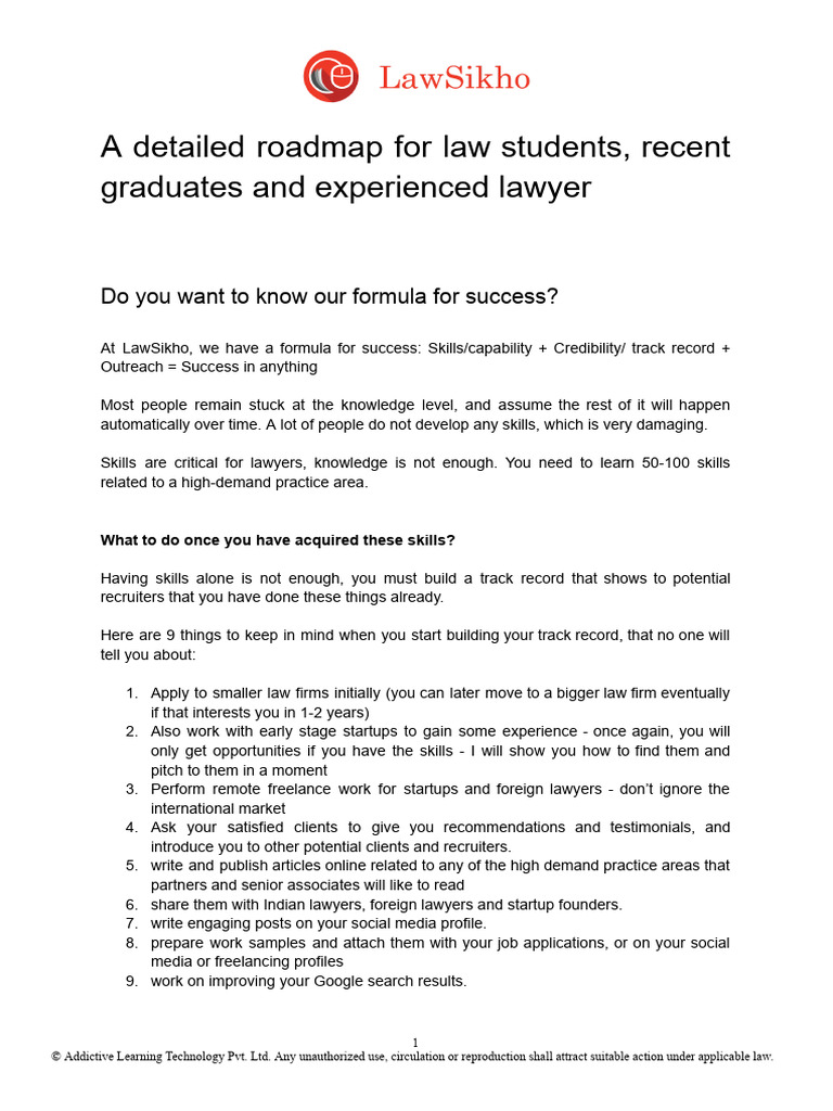 A Detailed Roadmap For Law Students, Recent Graduates and Experienced ...