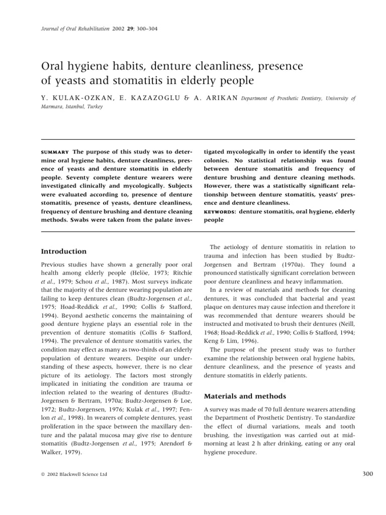 Oral Hygiene and Denture Care in Elderly | PDF | Dentures | Oral Hygiene