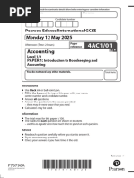 IGCSE Accounting Paper 1 2025 | PDF | Debits And Credits | Business