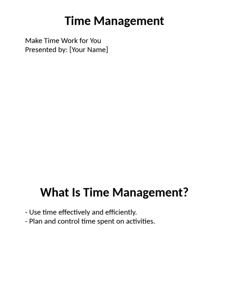 Time Management Presentation | PDF