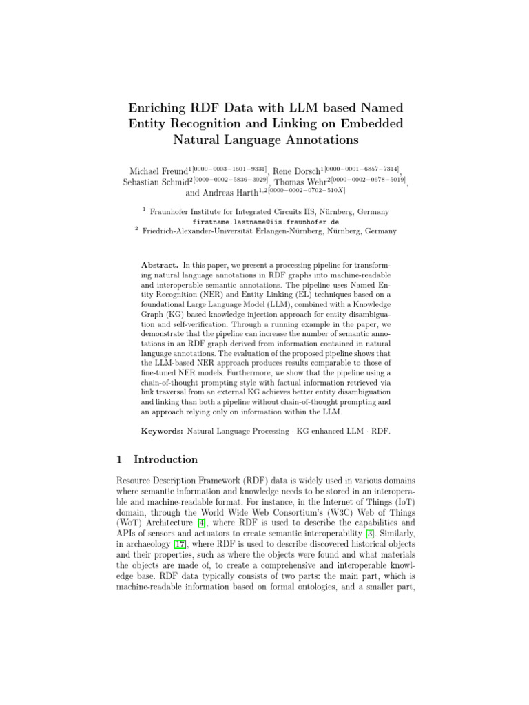 Enhancing RDF with LLM NER Techniques | PDF | Annotation | Resource ...
