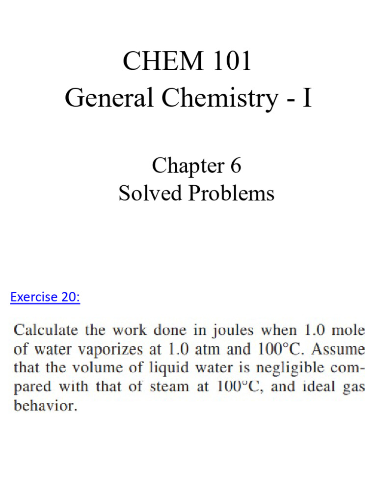 CHEM 101 Chapter 6 Solved Problems | PDF