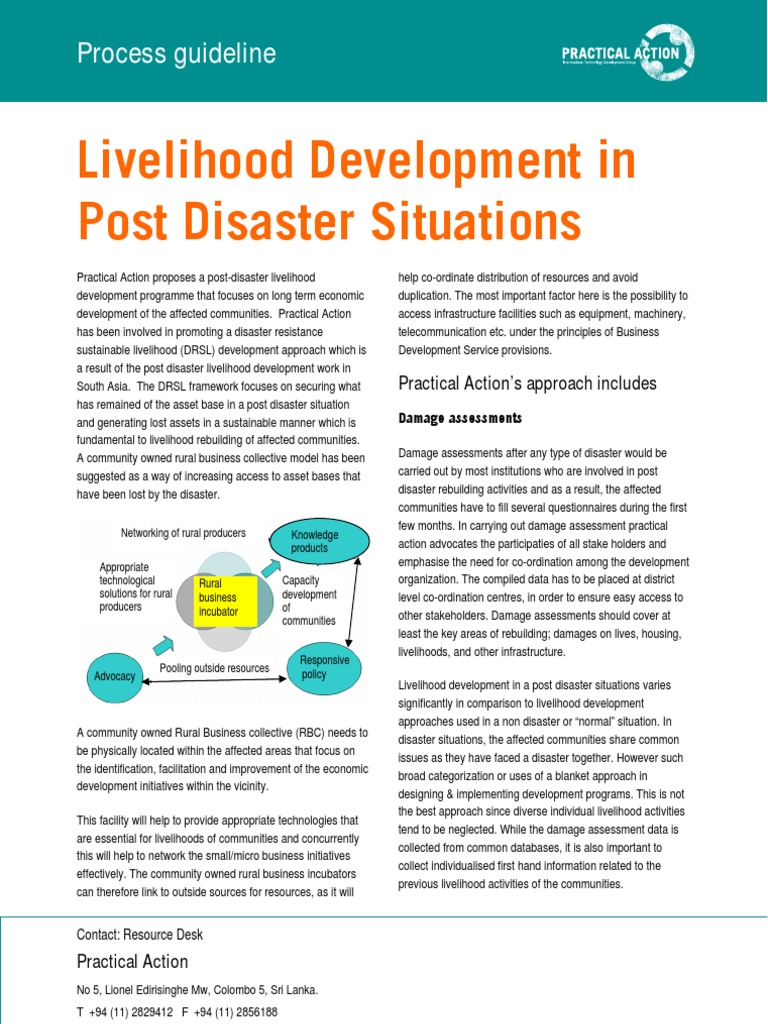 Livelihood Development in Post Disaster Situations: Process Guideline ...