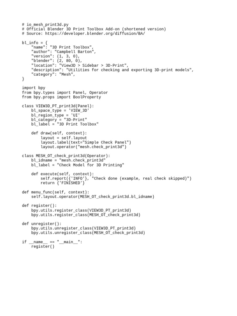 # Io Mesh Print3d.py | PDF