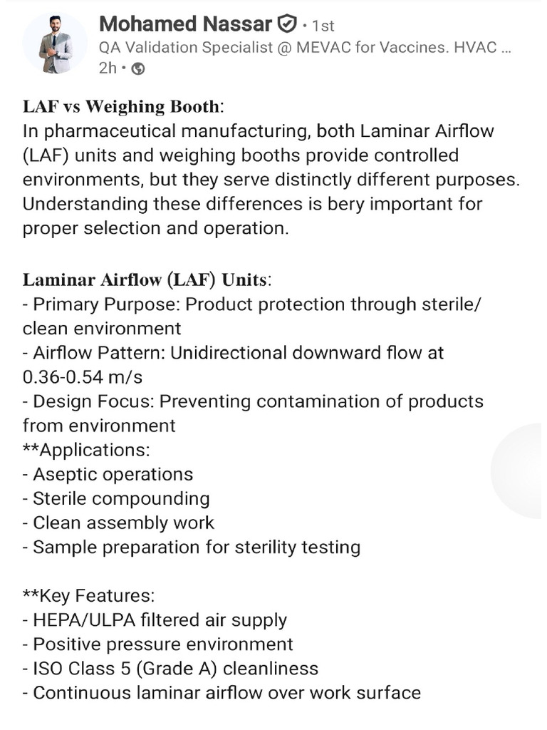LAF & Weighing Booth | PDF